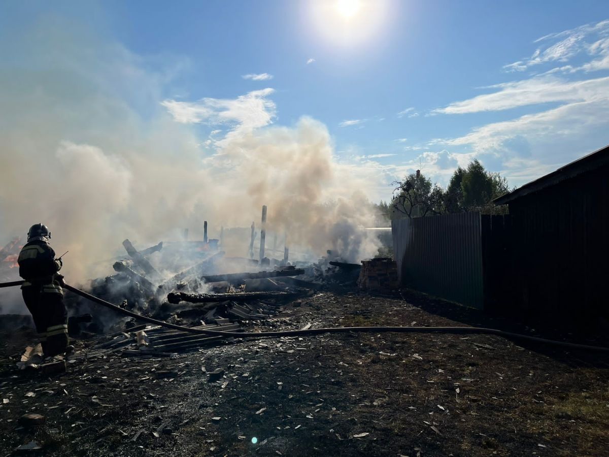 На крупном пожаре в деревне Филатово Гусь-Хрустального района погибла женщина