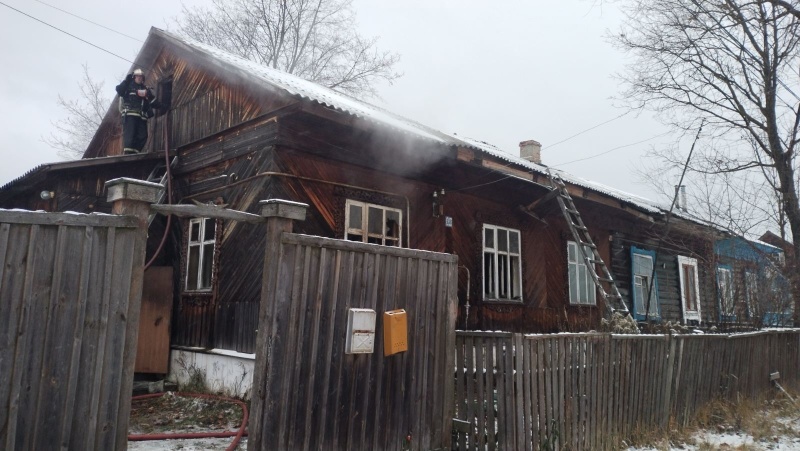 В Курлово горела крыша многоквартирного дома