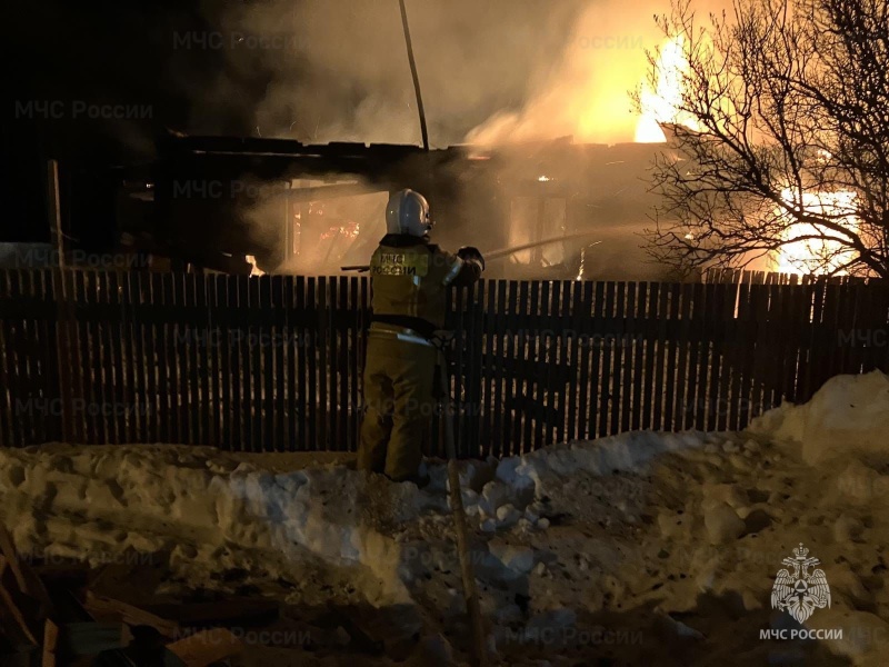 Во Владимирской области в ГУ МЧС поступило сообщение о возгорании дома