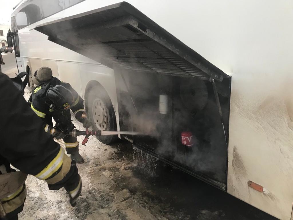 Во Владимире на улице Дворянской горел пассажирский автобус