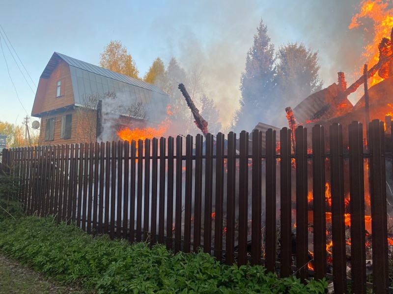 Во время пожара в дачном доме в Александровском районе погибла женщина