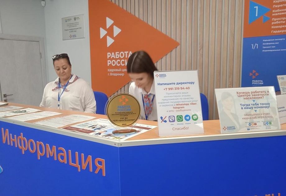 Владимирский центр занятости населения признан лучшим в области