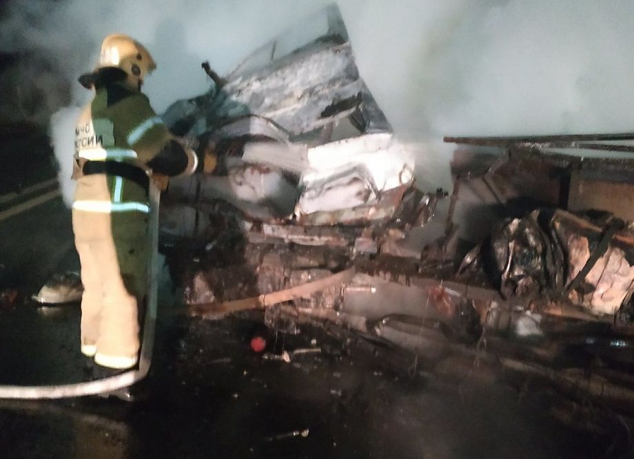 В загоревшейся после ДТП машине пострадал человек в Ковровском районе